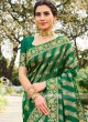 Silk Saree In Green Color